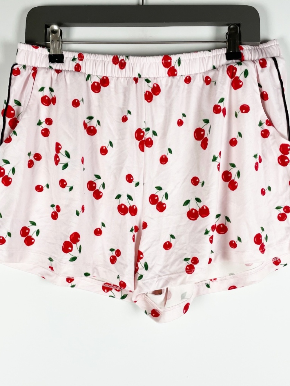 Mason Grey Cherry On Top Fruit Print Pattern Lounge Pajama Mini Pull On Shorts L
